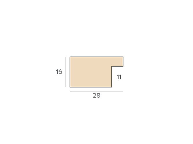 28mm 'Paysan' Ivory Frame Moulding